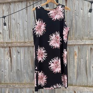 Ann Taylor Factory Black Sheath Dress with Pink Dahlia Florals